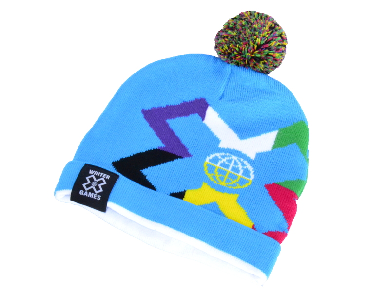 Cuffia con risvolto pon pon