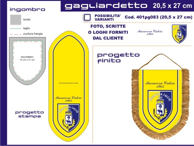 Gagliardetto Scudo Medio 20,5x27 cm
