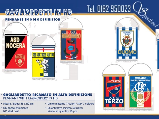 Gagliardetto 2 Rettangolare Ricamato 20x30 cm