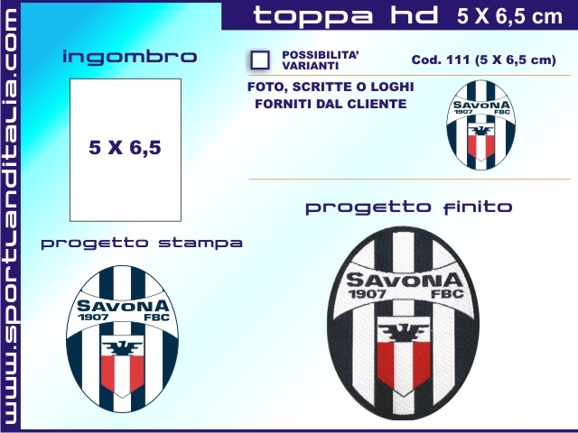 Progetto Toppa Ricamata HD 5 x 6,5 cm