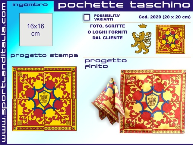 Pochette da taschino 16 cm X 16 cm 1